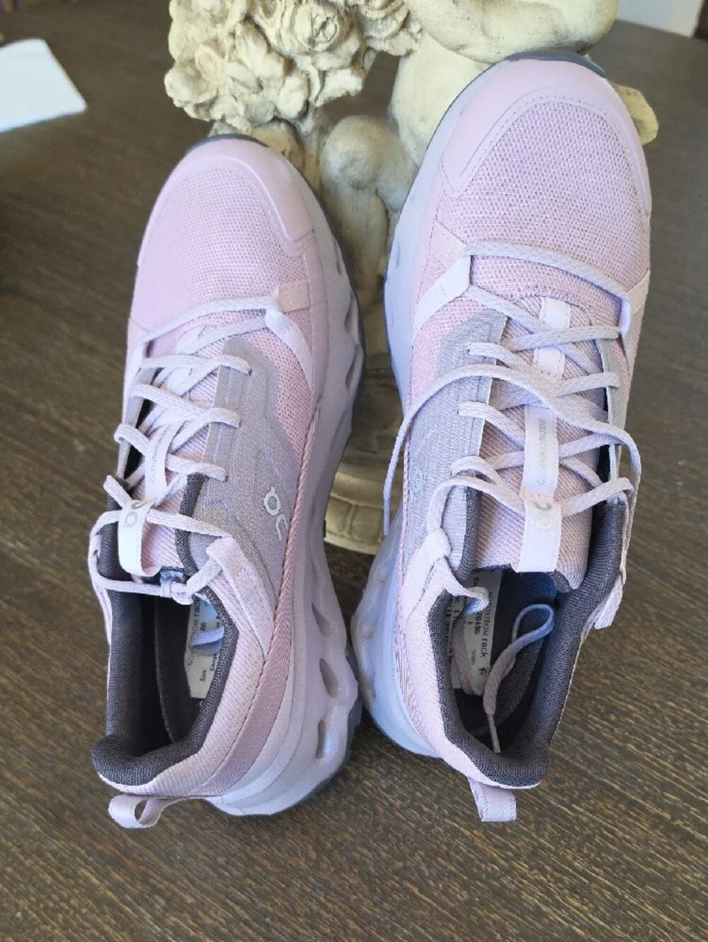 On Running Women's Athletic Shoes in Light Pink and Gray